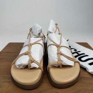 New $138 Womens Schutz Calabria Sporty Ankle Strap Leather Sandals Size 9.5 M